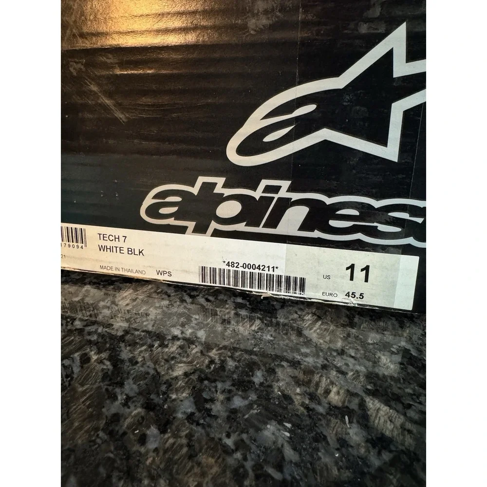 Alpinestars Tech 7 Motocross Boots Mens 11‎ White Black Dirt Bike Off-Road NEW